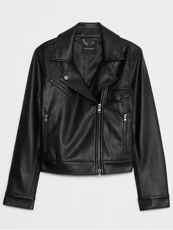 Banana Republic Jackets & Blazers - Banana Republic VEGAN LEATHER CROPPED MOTO JACKET - NWT